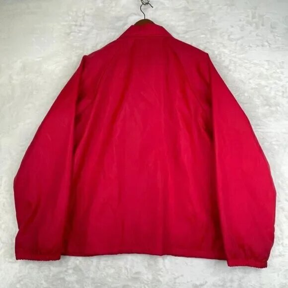 Vtg Athletic Works Jacket Men Large Red 80s 90s Snap-Up Coach Lined USA Baseball - Picture 4 of 4